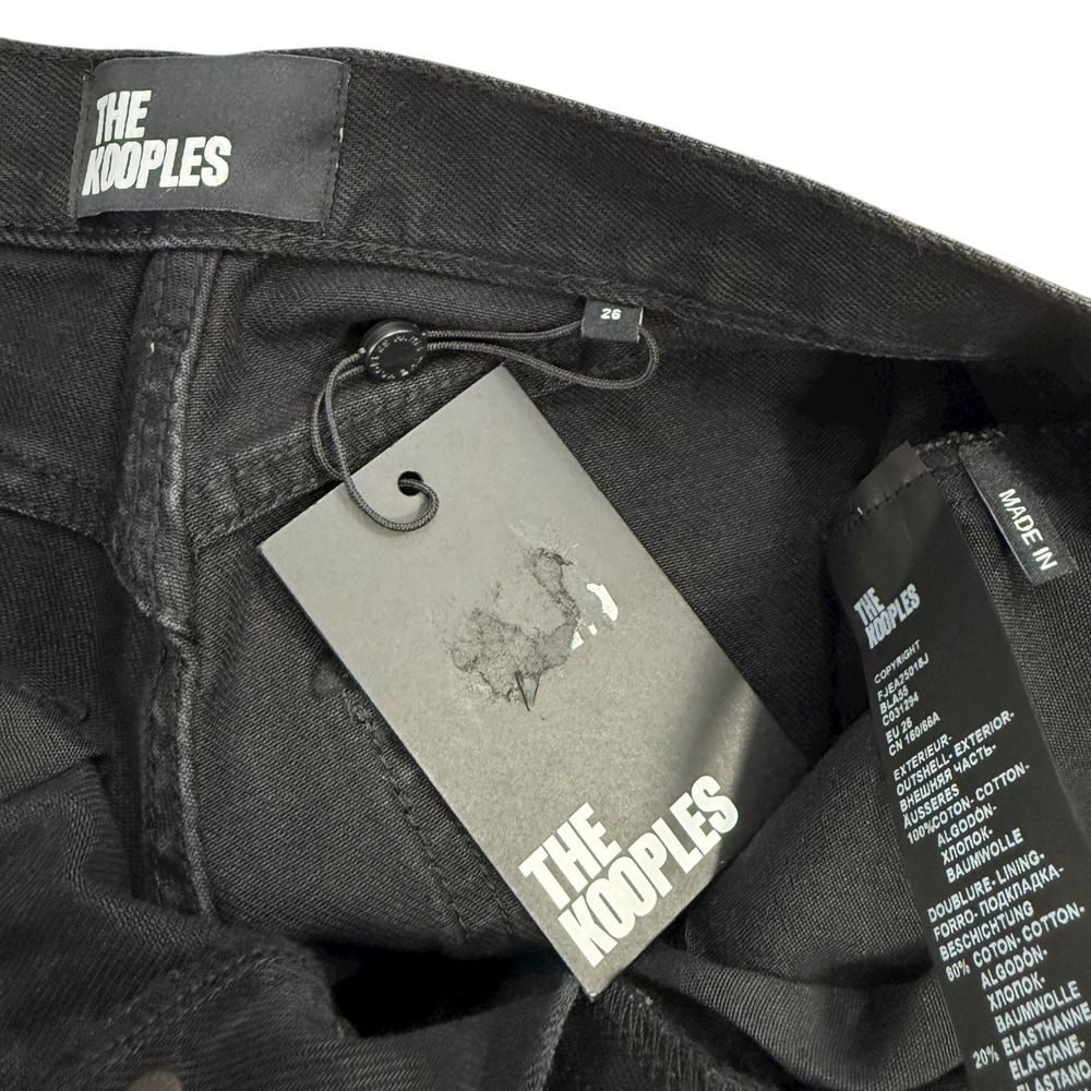 NEW The Kooples Black Straight Leg Ankle Jeans Womens Size 26 Button Fly - Picture 9 of 9